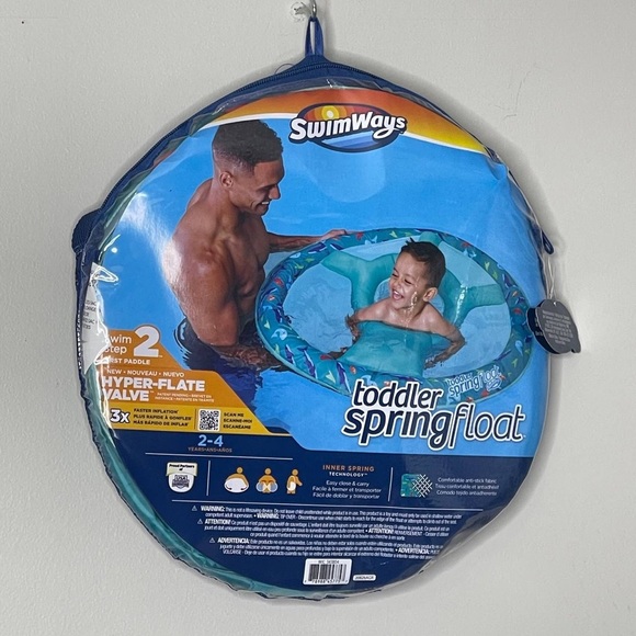 SwimWays Toddler Spring Float for Swimming Pool - Blue - Picture 1 of 5